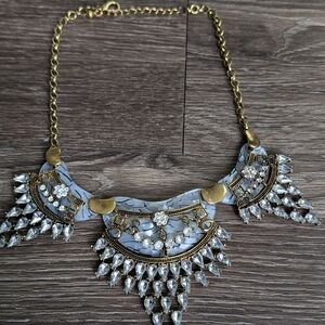 Elegant Gold and Silver Statement Necklace